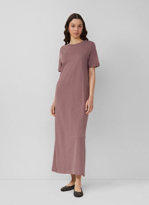 Jerseyjurk - Lange Katoenen Jurk - Maxilengte - Zijsplitten
