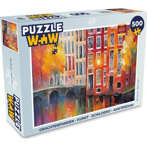Puzzel Grachtenpanden - Kunst - Schilderij - Amsterdam - Legpuzzel - Puzzel 500 stukjes