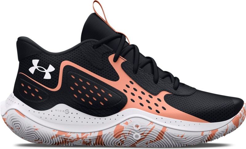UNDER ARMOUR uniseks-volwassene Ua Jet '23 Basketbalschoenen,Black Bubble Peach White,43 EU