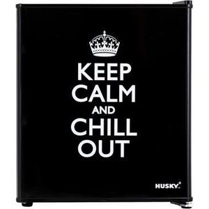 Husky KK50-KEEPCALM - Mini koelkast - Retro - 43 Liter - Spreuk - Zwart