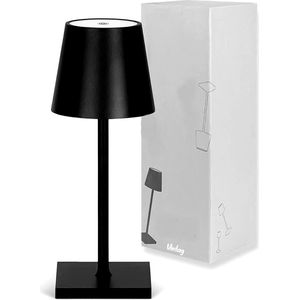 Oplaadbare Tafellamp - Dimbaar - Modern - Draadloos - Aluminium - incl kabel - Mat zwart - Stijlvol