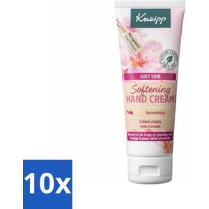 10 x Kneipp - Handcrème - Soft Skin - Amandelbloesem - 75 ml - Amandelolie - Sheabutter - Vitamine E - Huidveroudering - Verzorgend