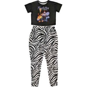 Prince - Purple Rain Pyjama - S - Zwart/Wit