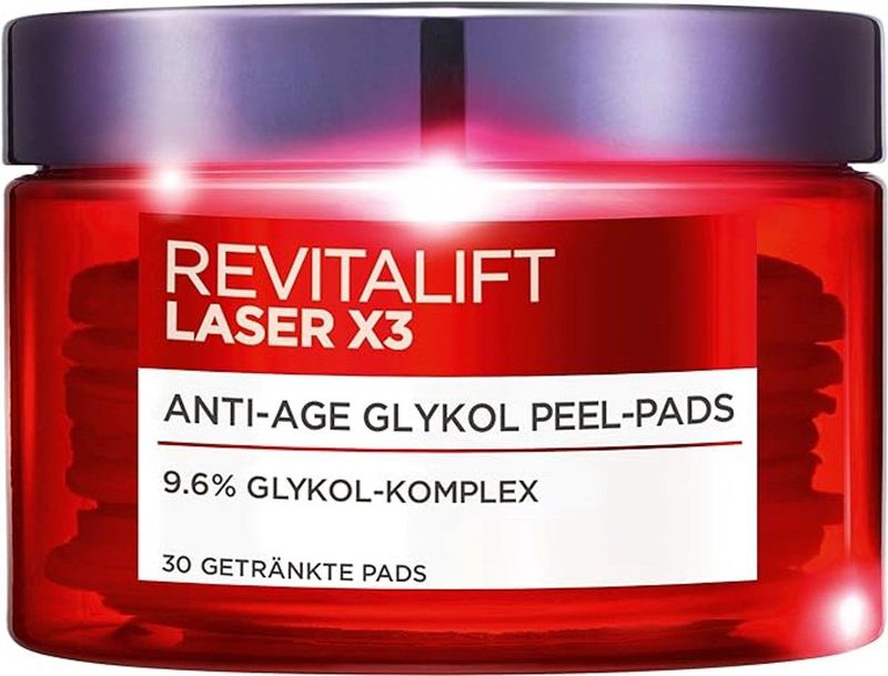 Revitalift Laser X3 - Glycol Peel Pads - 9,6% Glycolzuurcomplex - 30 Stuks