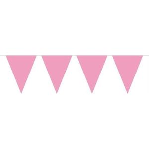 3x Mini vlaggenlijn / slinger - 350 cm - baby roze - babyshower / geboorte meisje