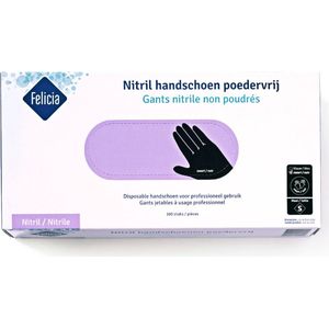Comfort Nitril handschoenen poedervrij -  zwart, 100 stuks, maat S