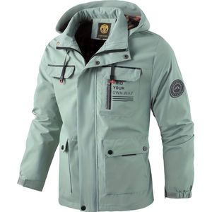 Windjas Voor Heren - Parka - Lente & Herfst - Jas - Volwassen - Licht Groen- Maat XS