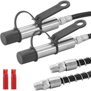 VEVOR Vetspuitkoppeling, TH-46-7C, 16 x 90 mm, 2 Stuks, Verenstaal en Nr. 45 Staal, Max. Druk 10.000 PSI, Eén-hand Bediening, Compact en Lichtgewicht, Met Reiniger en Slag, Geschikt voor 1/8"" NPT Vetspuiten