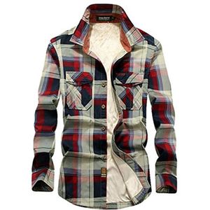 Geruite gewatteerde shirtjas voor mannen