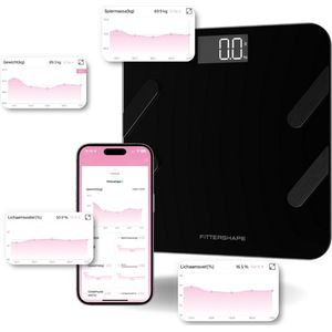 Fittershape CONNECT - Slimme weegschaal - AI-technologie - Smart weegschaal - Lichaamsanalyse - Gebruiksvriendelijke app -