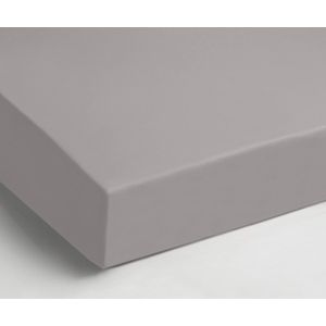 Zacht katoen hoeslaken licht grijs - 140x200 (tweepersoons) - ademend en strijkvrij - voelt fijn en glad aan - ideale pasvorm - hoogwaardige kwaliteit