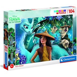 Clementoni - Disney Raya - The Last Dragon - Kinderpuzzel - 33.5 x 23.5 cm - 104 Stukjes - Vanaf 6 jaar