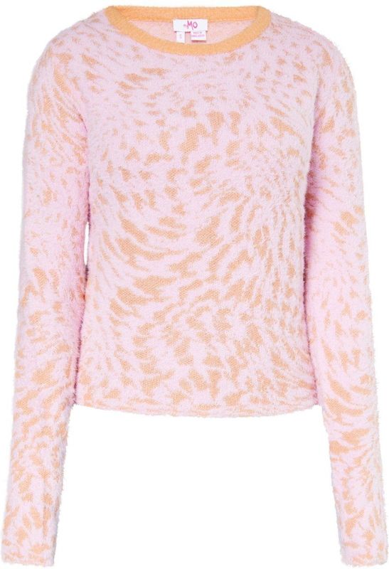 Mymo - Jumper - Roze Oranje - Jacquardtrui - Lange Mouwen - Ronde Hals