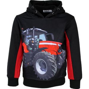 S&C Hoodie Tractor zwart Kids & Kind Jongens Zwart - Maat: 86/92