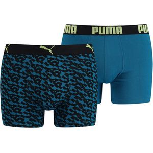 Puma - Logo AOP Boxer 2P - Boxers 2-Pack - S - Blauw