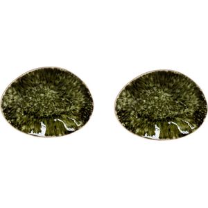 Costa Nova Riviera ovaal bordje Forets donkergroen 16 cm - set van 2 - side plate