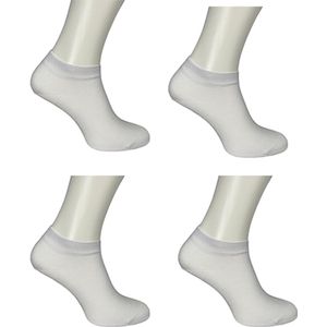 Sneakersokken - 4-pack - wit - enkelsokken - unisex
