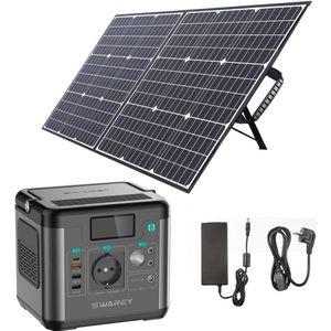 Draagbare Powerstation – Zonne Generator – Mobiele Accu – Stroomvoorziening – Noodstroom – 222Wh Lithium Batterij – 300W Pure Sinus Omvormer