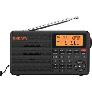 Draagbare digitale radio met Bluetooth en USB-C - FM-radio met dubbele alarmklok en SleepTimer