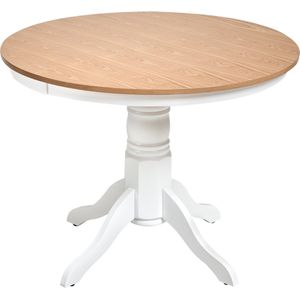 AKRON - Ronde eettafel - Lichtbruin - 100 cm - Essenhoutfineer
