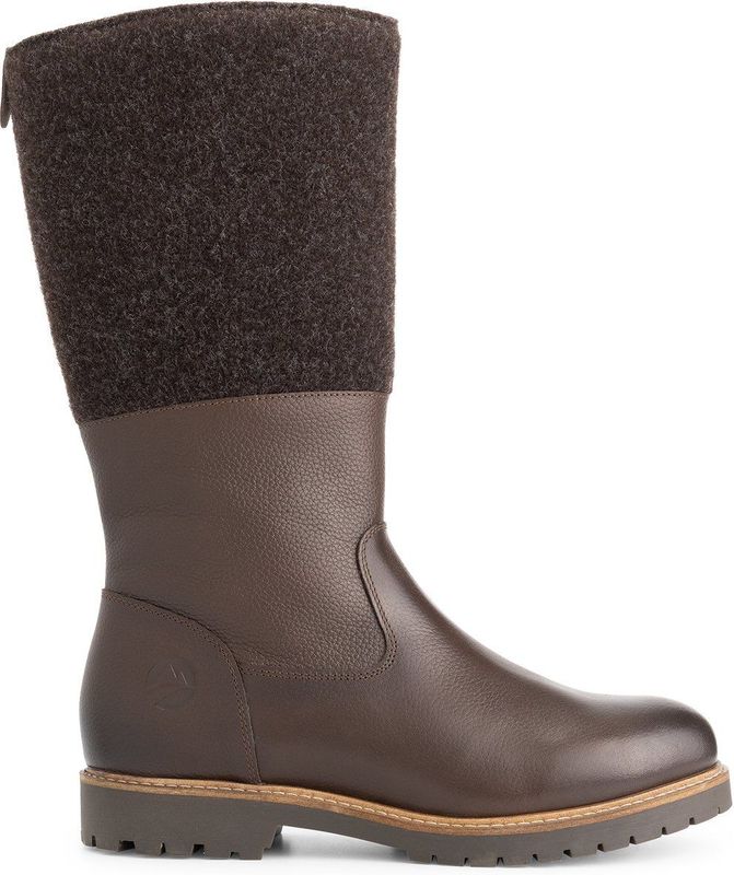 Travelin' - Skive - Hoge Laarzen - Donkerbruin - Wol/Vilt