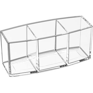 Makeup Brush Holder - Duidelijke Organizer - Acryl Cosmetic Brushes - Opslag Penhouder - Eyeliners - Oogpotlood Display Case met 3 Slots