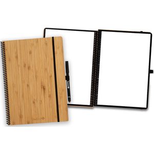 Bambook Classic uitwisbaar notitieboek - Hardcover - A4 - Blanco pagina's - Duurzaam, herbruikbaar whiteboard schrift - Met 1 gratis stift