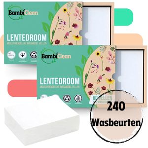 BambiClean Wasstrips Voordeelverpakking Lentedroom - 240 wasbeurten - Milieuvriendelijke Wasmiddeldoekjes - Wasmiddel Strips Proefpakket