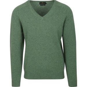 Steppin' Out Trui V-hals Lamswol Mid Groen - Maat S - Heren