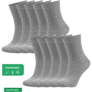 10 paar Bamboe Sokken - Bamboe Sokken - Maat 39/42 - Grijs - Naadloze Sokken - 80% Bamboe