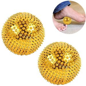 JeiibrZui Magnetische Massagebal - Triggerpointtherapie - Verlicht Spierspanning En Verbeter Bloedsomloop - 1 Paar - Handtherapie Goud