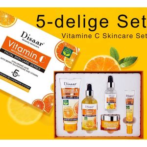 5-delige Vitamine C Skincare Set - Vermindert donkere vlekken - Anti-Aging - Hyaluronzuur - Pigmentvlekken