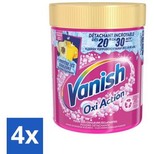 4 x Vanish - Vlekverwijderaar - Oxi Action Wasbooster Poeder - Voor Gekleurde Was - 470 g - Vlekkenverwijderaar - Wasbooster - Gekleurde Was - Vlekken Verwijderen - Wasmiddel