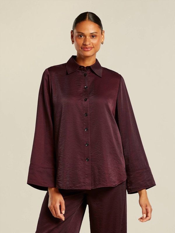 Beaumont - Blouse - Bordeaux - Effen - Halslijn Polokraag