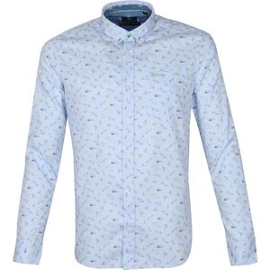 New Zealand Auckland - Overhemd Malte Brun Lichtblauw - M - Heren - Regular-fit