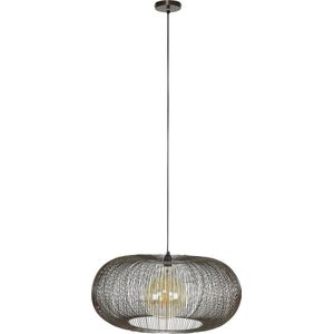 Hanglamp Copper Twist | 1 lichts | zwart nikkel | metaal | Ø 70 cm | in hoogte verstelbaar tot 150 cm | eetkamer / eettafel lamp | modern / sfeervol design