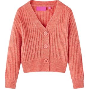 vidaXL - Kindervest - gebreid - 128 - middelroze
