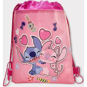 Lilo en Stitch rugzakje met trekkoord - Disney - kleur roze - jongens en meisjes - cadeautje - gymtas