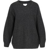 usha - WHITE LABEL - Trui - Antraciet - Gevoerde Zoom/Rand - V-hals