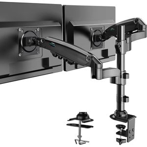 Dubbele Monitorsteunen voor 13""-32"" schermen | 360 ° Rotatie | Hoogteverstelbaar | Gasveer Arm Stand | VESA 75/100