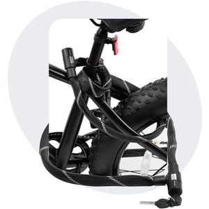 Voltano City Kettingslot - 110CM - 6MM - Nylon Hoes - Fiets / Scooter Ketting Slot - Gehard Staal