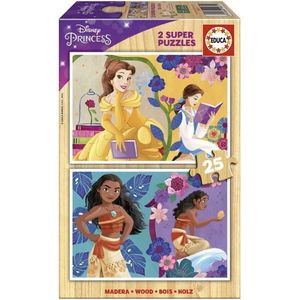 DISNEY PRINCESS (BELLA + VAIANA) - 2 houten puzzels