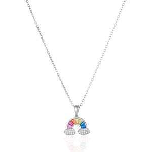 Cubic Zirconia Rainbow Necklace with Occupied Zircon Pendant for Kids - Party Gift Birthday