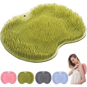Non-slip Silicone Massage Pad, Shower Back Rubber, Massage Mat with Non-Slip Suction Cups, Silicone Shower Backrubber, Bath Mat for Peeling Bath Mats (Green)