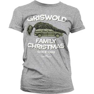 National Lampoon's Christmas Vacation Dames Tshirt -M- Griswold Family Christmas Grijs