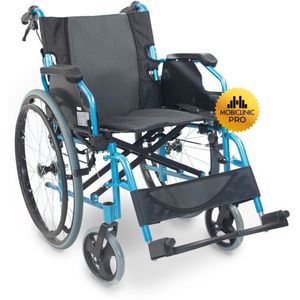 Mobiclinic Bolonia - Rolstoel - Opvouwbaar - Aluminium - Lichtgewicht - Blauw