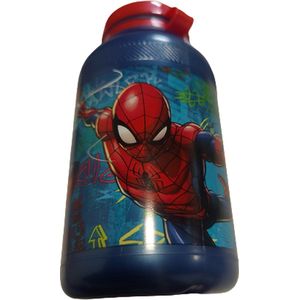 Kinderfles Bidon Spiderman - Blauw / Rood - Kunststof - 400 ml - Waterfles - Fles