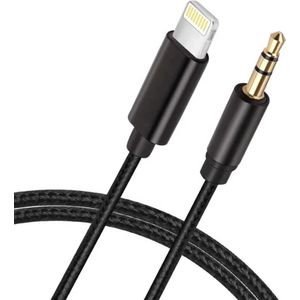 iphone aux kabel - Aux Kabel iPhone Auto - iPhone Lightning naar Headphone Jack Audio Aux Kabel - 3,5 mm - 1 Meter