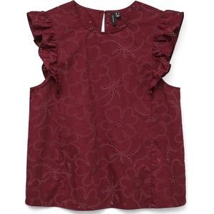 Vero Moda Top Vmdora Sl Flounce Top Wvn 10329376 Syrah Dames Maat - M