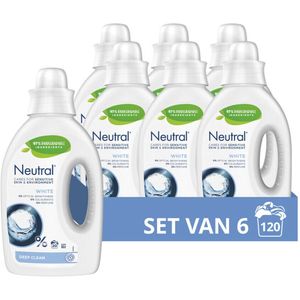 Neutral - Vloeibaar Wasmiddel - Wit - 20 Wasbeurten - 6 x 1 liter - Voordeelverpakking